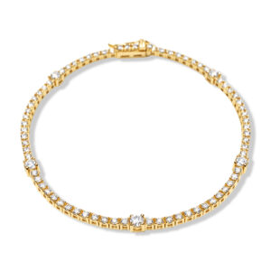 Diamond Pattern Tennis Bracelet in Yellow Gold