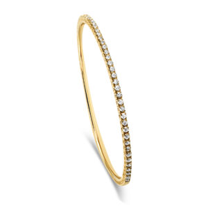 Round Diamond Flexible Bangle in Yellow Gold