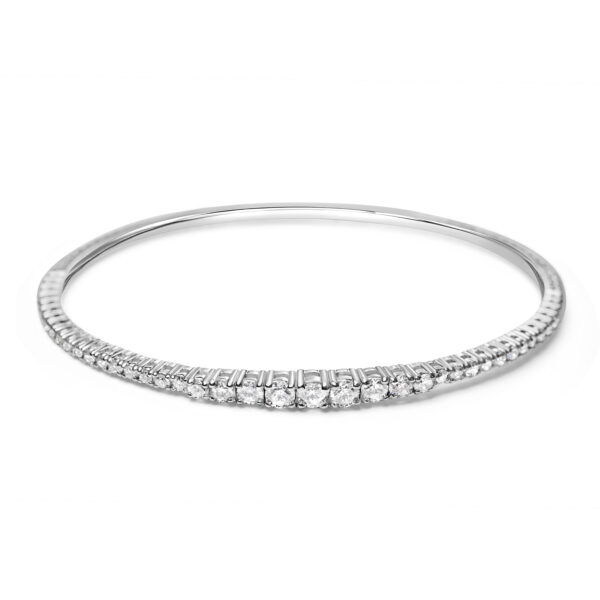 Graduated Diamond Flexible Bangle in White Gold