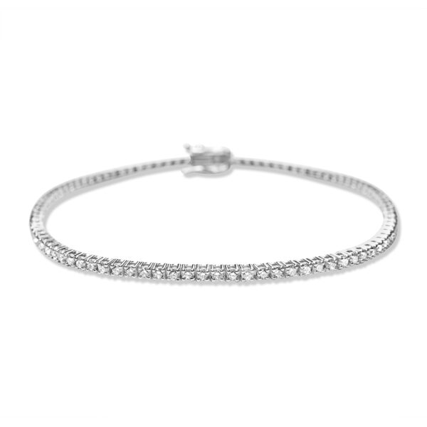 Mini Diamond Tennis Bracelet in White Gold