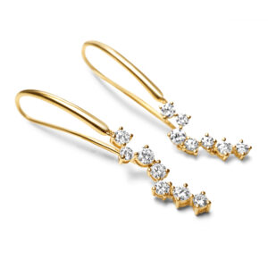Cascading Diamond Earrings in Yellow Gold
