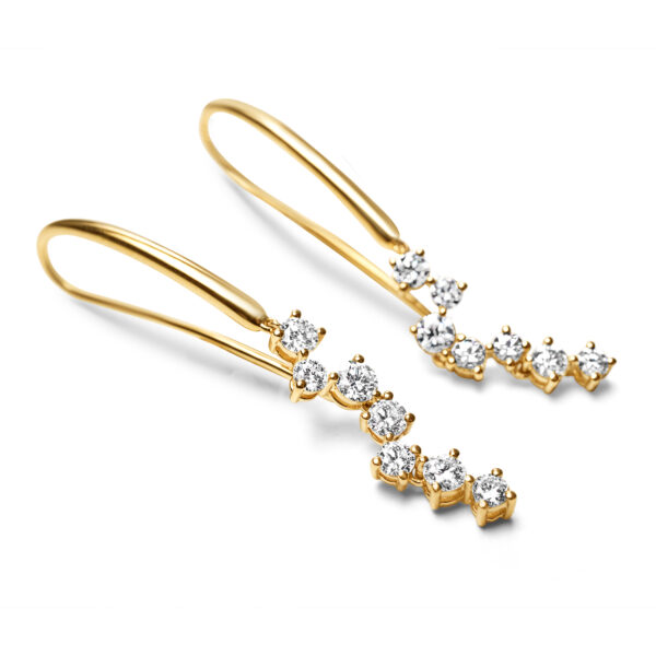 Cascading Diamond Earrings in Yellow Gold