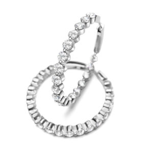 Classic In-And-Out Diamond Hoop Earrings in White Gold