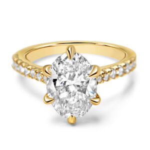 Oval Diamond Engagement Ring in Yellow Gold
