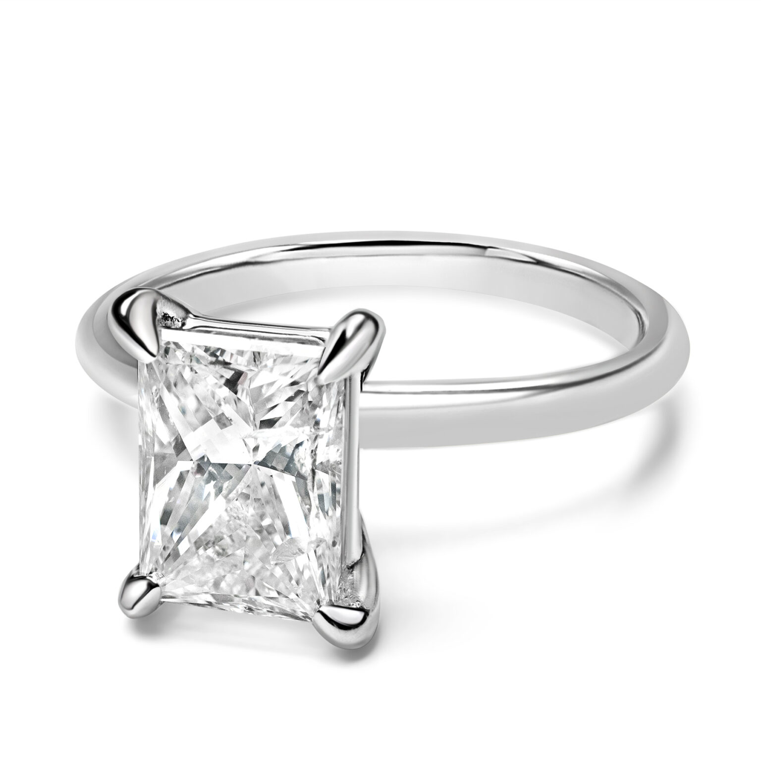 Radiant Cut Diamond Engagement Ring in White Gold | Adamas Fine Jewelry