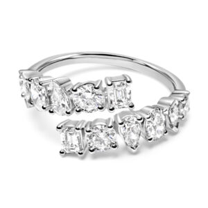 Bi-Pass Multi-Shape Diamond Ring in White Gold
