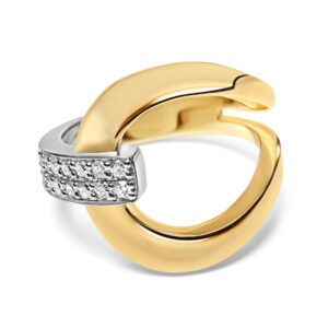 Open Buckle Ring with Pave Diamonds