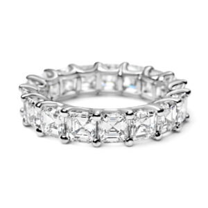 Ascher Cut Diamond Eternity Band in Platinum