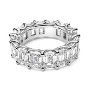 Emerald Cut Diamond Eternity Band in Platinum