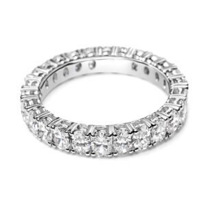 Oval Cut Diamond Eternity Band in White Gold